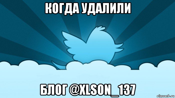 когда удалили блог @xlson_137, Мем    твиттер