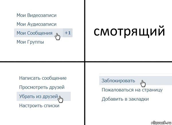 смотрящий, Комикс  Удалить из друзей