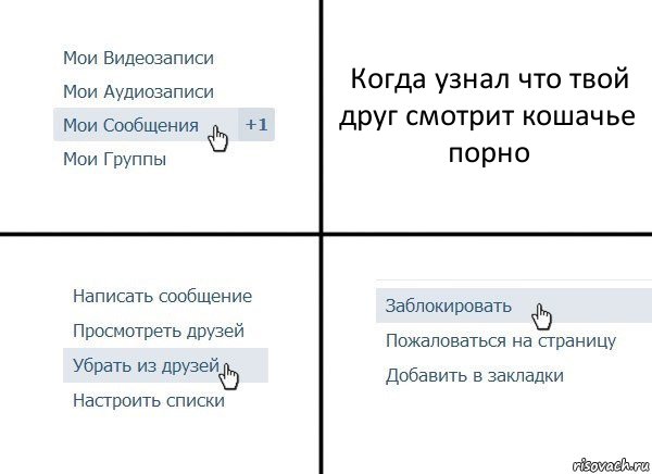 Когда узнал что твой друг смотрит кошачье порно, Комикс  Удалить из друзей