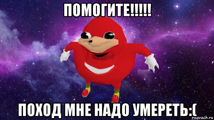 помогите!!!!! поход мне надо умереть:(, Мем Угандский Наклз