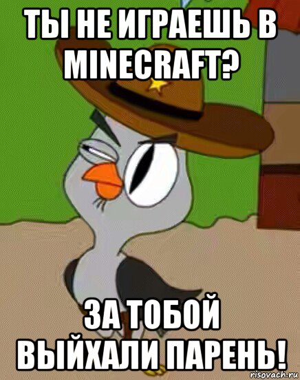 ты не играешь в minecraft? за тобой выйхали парень!, Мем    Упоротая сова