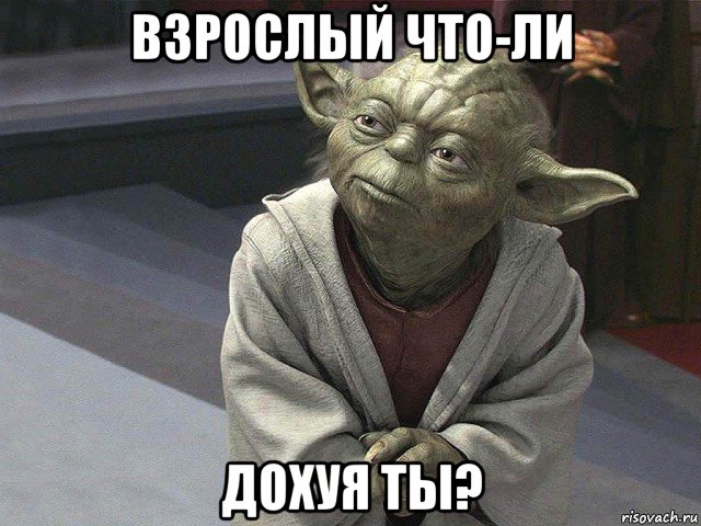 взрослый что-ли дохуя ты?, Мем  Йода