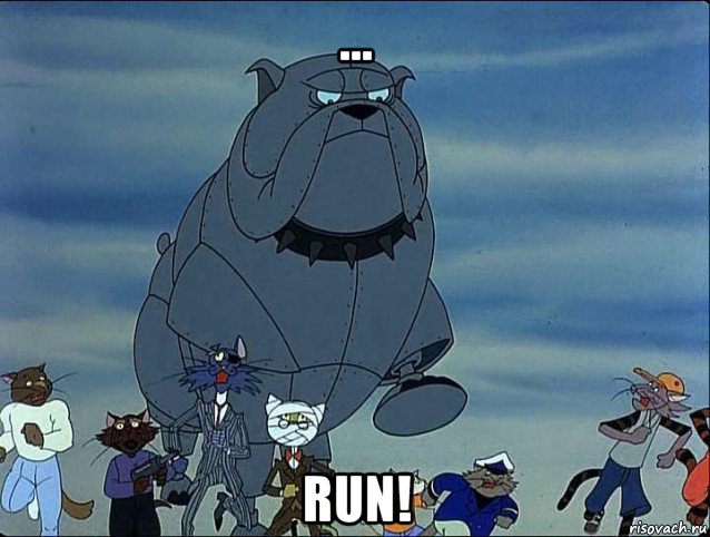 ... run!, Мем Злой пёс