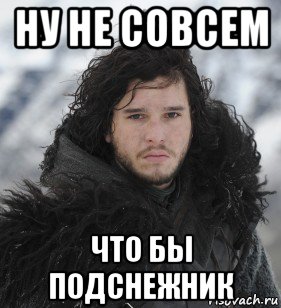 ну не совсем что бы подснежник, Мем Джон Сноу