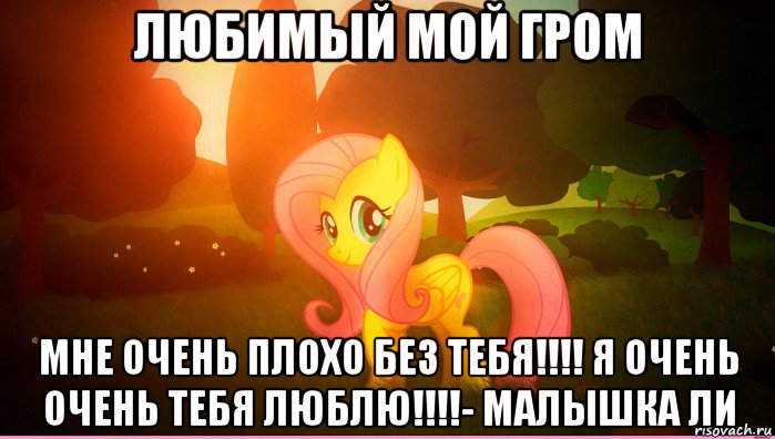 любимый мой гром мне очень плохо без тебя!!!! я очень очень тебя люблю!!!!- малышка ли