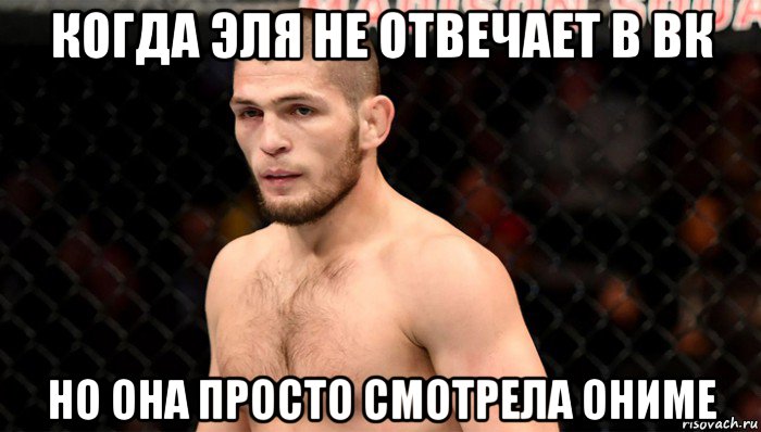 когда эля не отвечает в вк но она просто смотрела ониме, Мем Хабиб Нурмагомедов