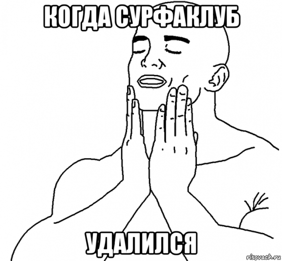когда сурфаклуб удалился, Мем Кайфующий мужик