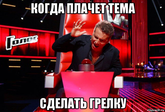 когда плачет тема сделать грелку, Мем Кнопка