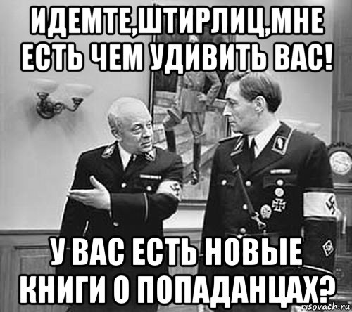 идемте,штирлиц,мне есть чем удивить вас! у вас есть новые книги о попаданцах?