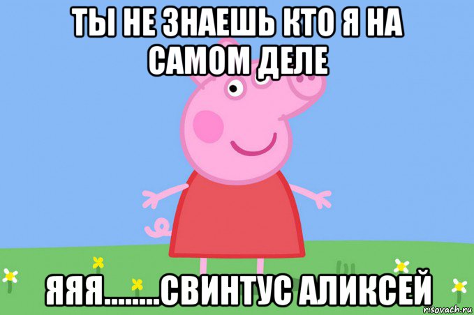 ты не знаешь кто я на самом деле яяя........свинтус аликсей, Мем Пеппа