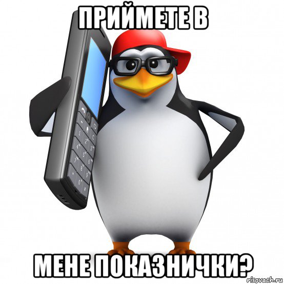 приймете в мене показнички?, Мем   Пингвин звонит