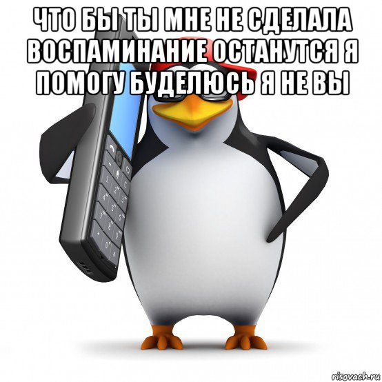 что бы ты мне не сделала воспаминание останутся я помогу буделюсь я не вы , Мем   Пингвин звонит