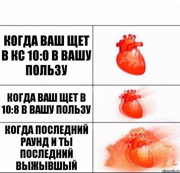 Когда ваш щет в кс 10:0 в вашу пользу когда ваш щет в 10:8 в вашу пользу когда последний раунд и ты последний выжывшый, Комикс  Расширяюшее сердце