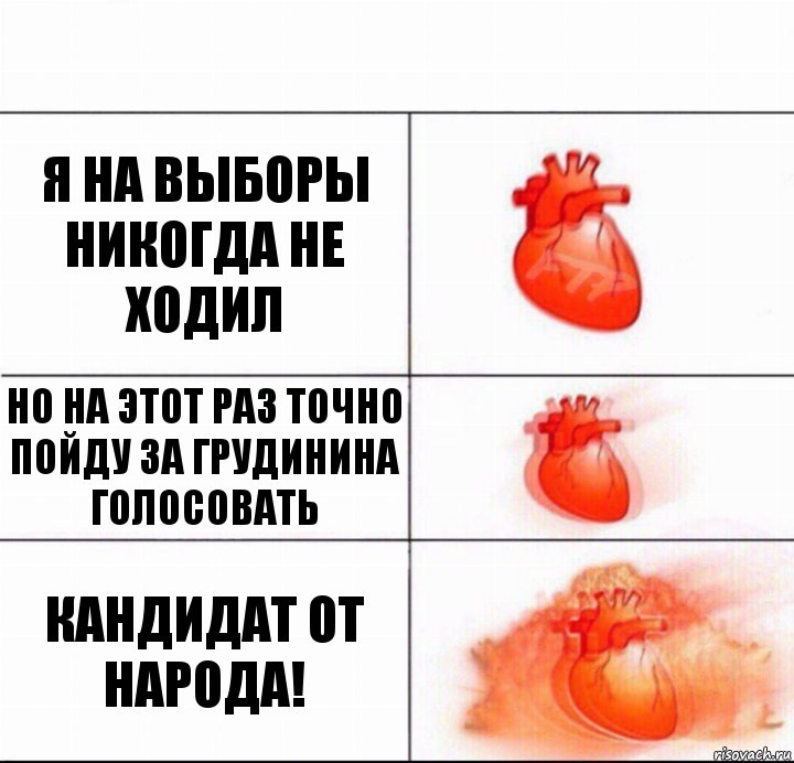 я на выборы никогда не ходил но на этот раз точно пойду за Грудинина голосовать кандидат от народа!, Комикс  Расширяюшее сердце