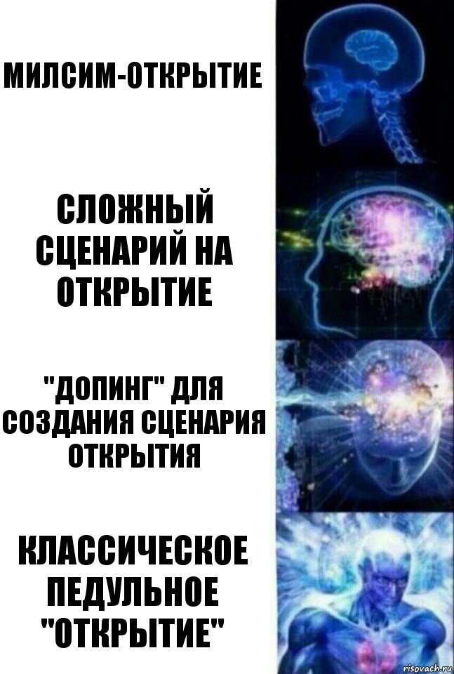 милсим-открытие сложный сценарий на открытие "допинг" для создания сценария открытия классическое педульное "открытие", Комикс  Сверхразум