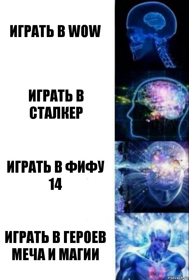 Играть в WoW Играть в Сталкер Играть в фифу 14 Играть в героев меча и магии, Комикс  Сверхразум