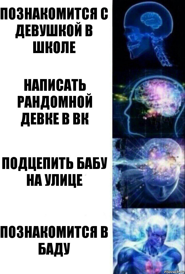 Познакомится с девушкой в школе Написать рандомной девке в вк Подцепить бабу на улице Познакомится в БАДУ, Комикс  Сверхразум