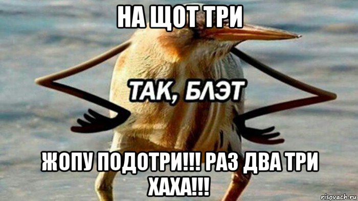 на щот три жопу подотри!!! раз два три хаха!!!, Мем  Так блэт