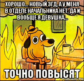 хорошо... новый згд, а у меня в отделе начальника нет. да и вообще я девушка... точно повысят