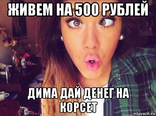 живем на 500 рублей дима дай денег на корсет, Мем женская логика