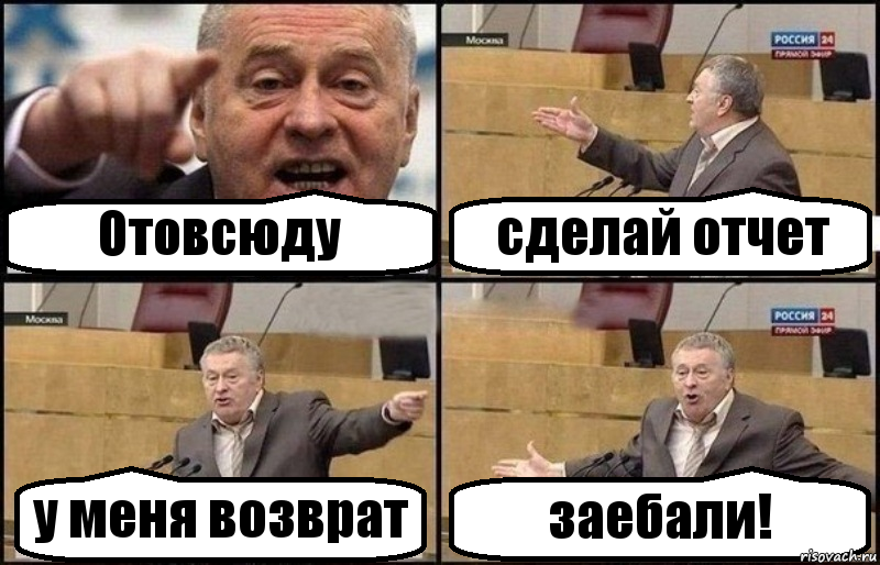 Отовсюду сделай отчет у меня возврат заебали!, Комикс Жириновский