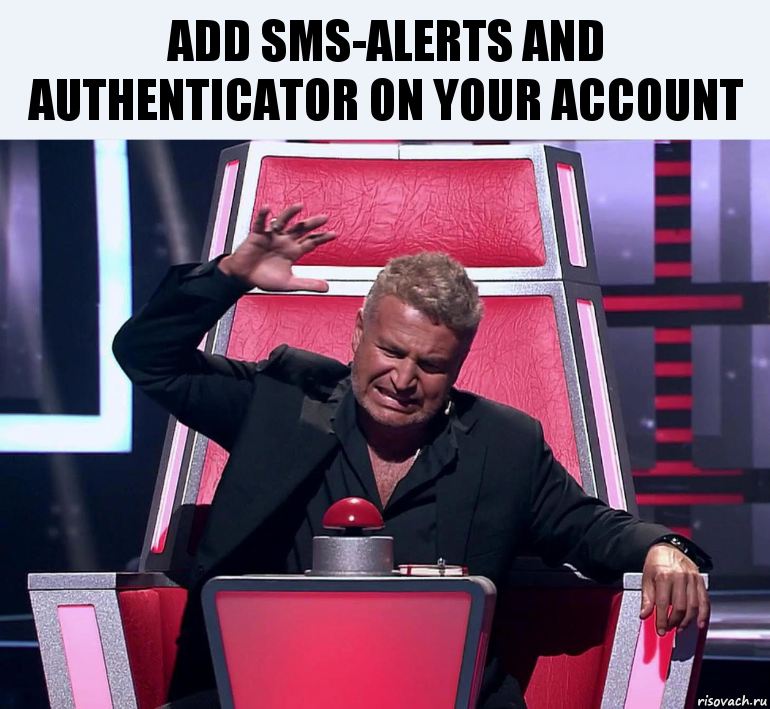 Add SMS-alerts and authenticator on your account , Комикс  Агутин