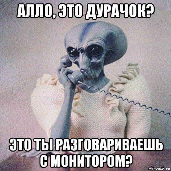 алло, это дурачок? это ты разговариваешь с монитором?