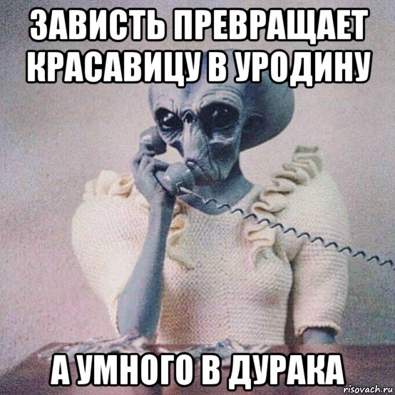 зависть превращает красавицу в уродину а умного в дурака