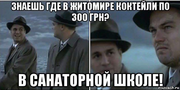 знаешь где в житомире коктейли по 300 грн? в санаторной школе!, Мем ди каприо