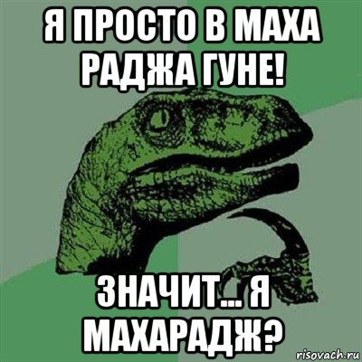 я просто в маха раджа гуне! значит... я махарадж?, Мем Филосораптор