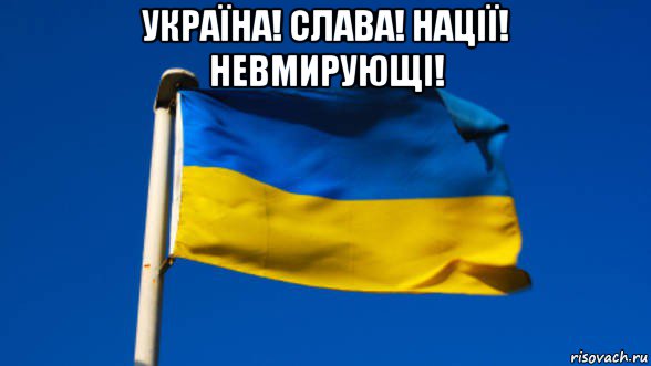 україна! слава! нації! невмирующі! , Мем Флаг Украины