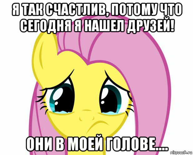 я так счастлив, потому что сегодня я нашел друзей! они в моей голове....