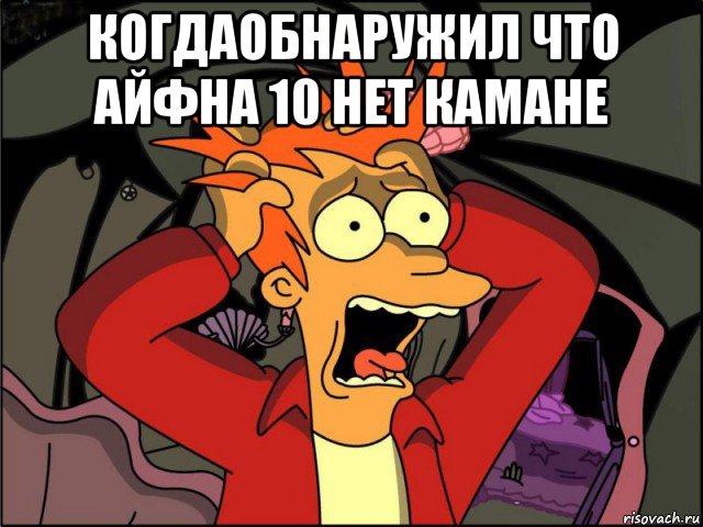 когдаобнаружил что айфна 10 нет камане , Мем Фрай в панике