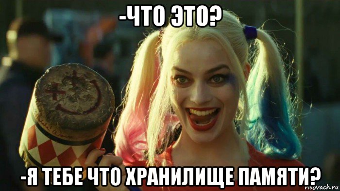 -что это? -я тебе что хранилище памяти?, Мем    Harley quinn