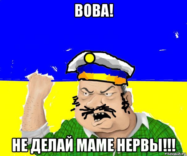 вова! не делай маме нервы!!!
