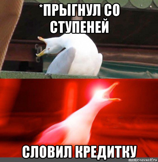 *прыгнул со ступеней словил кредитку
