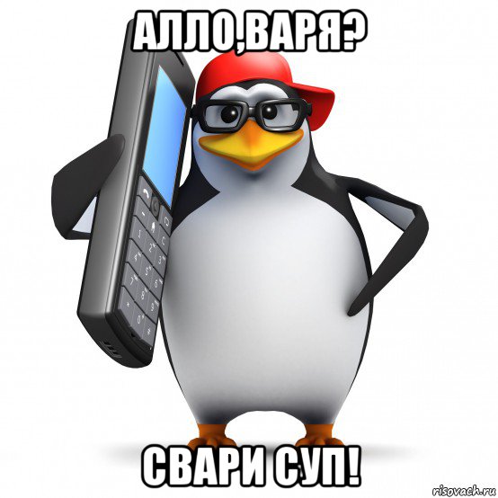 алло,варя? свари суп!, Мем   Пингвин звонит