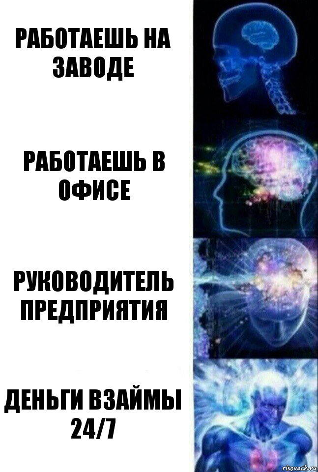 работаешь на заводе работаешь в офисе руководитель предприятия деньги взаймы 24/7, Комикс  Сверхразум