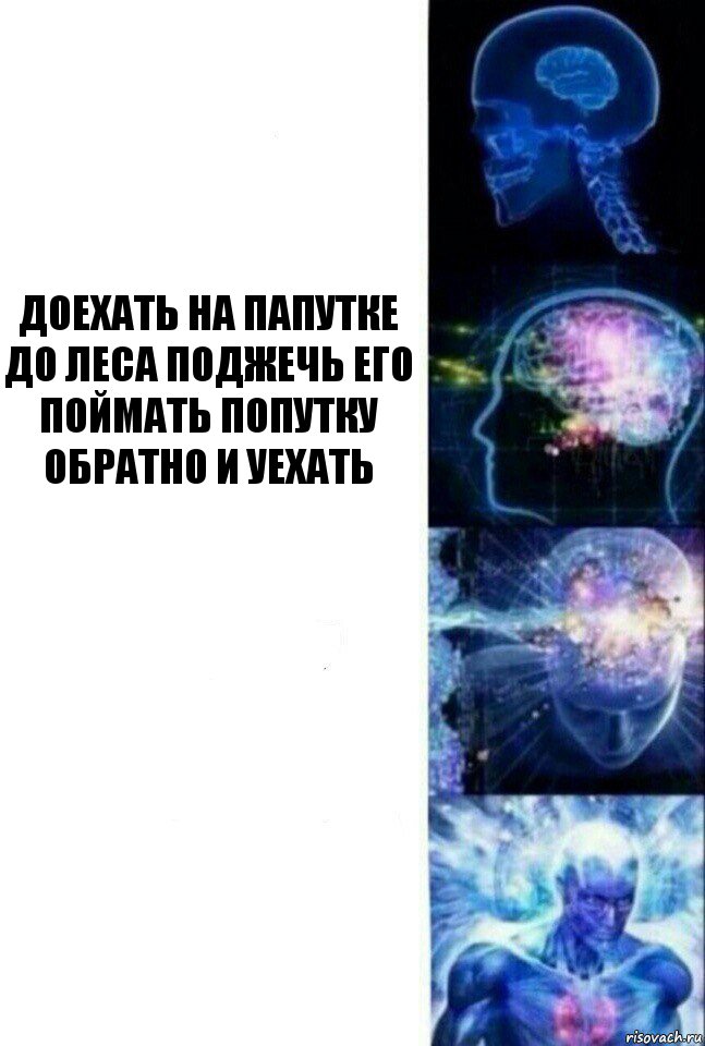  Доехать на папутке до леса поджечь его поймать попутку обратно и уехать  , Комикс  Сверхразум