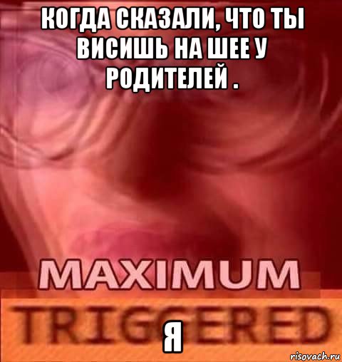 когда сказали, что ты висишь на шее у родителей . я