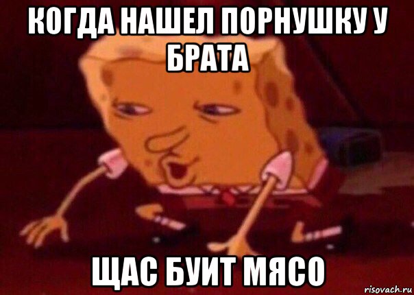 когда нашел порнушку у брата щас буит мясо, Мем    Bettingmemes