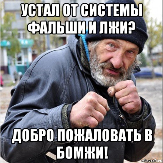 устал от системы фальши и лжи? добро пожаловать в бомжи!, Мем Бомж свиноматка
