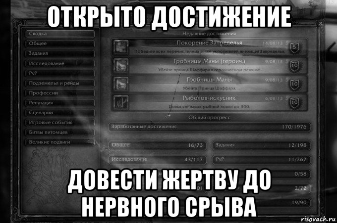 открыто достижение довести жертву до нервного срыва