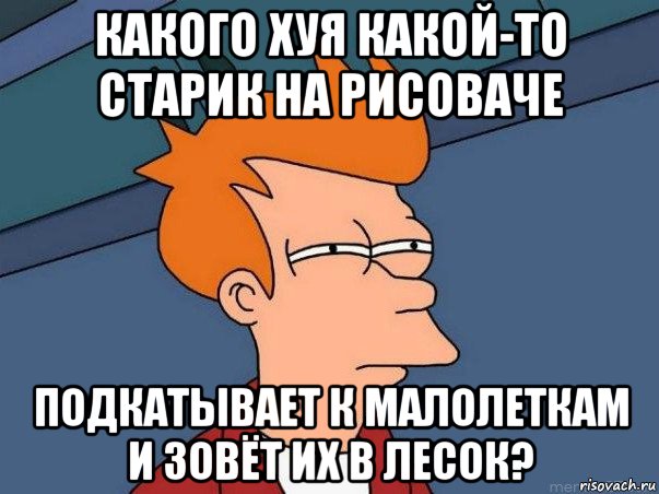 какого хуя какой-то старик на рисоваче подкатывает к малолеткам и зовёт их в лесок?, Мем  Фрай (мне кажется или)