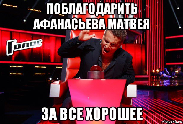 поблагодарить афанасьева матвея за все хорошее