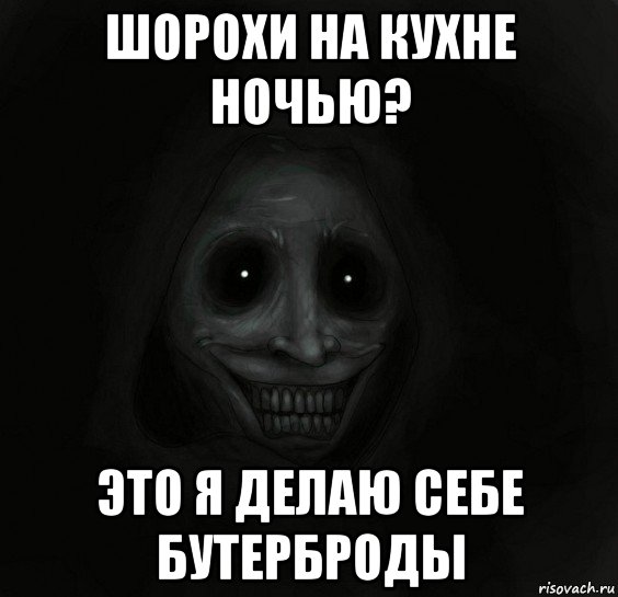 шорохи на кухне ночью? это я делаю себе бутерброды, Мем Ночной гость