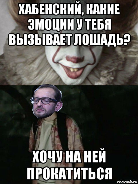 хабенский, какие эмоции у тебя вызывает лошадь? хочу на ней прокатиться