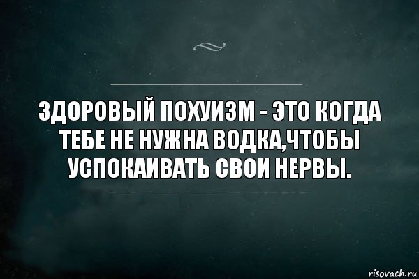 Здоровый похуизм - это когда тебе не нужна водка,чтобы успокаивать свои нервы., Комикс Игра Слов