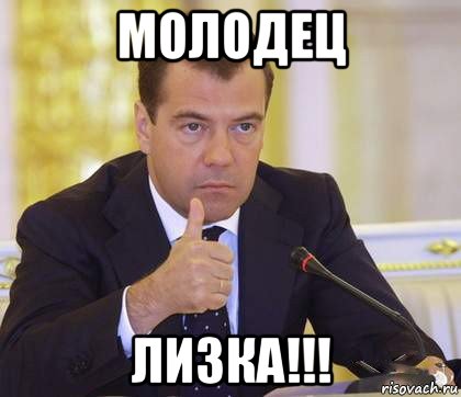 молодец лизка!!!, Мем Медведев Одобряет
