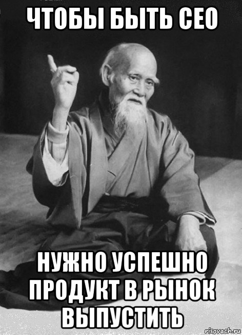 чтобы быть сео нужно успешно продукт в рынок выпустить